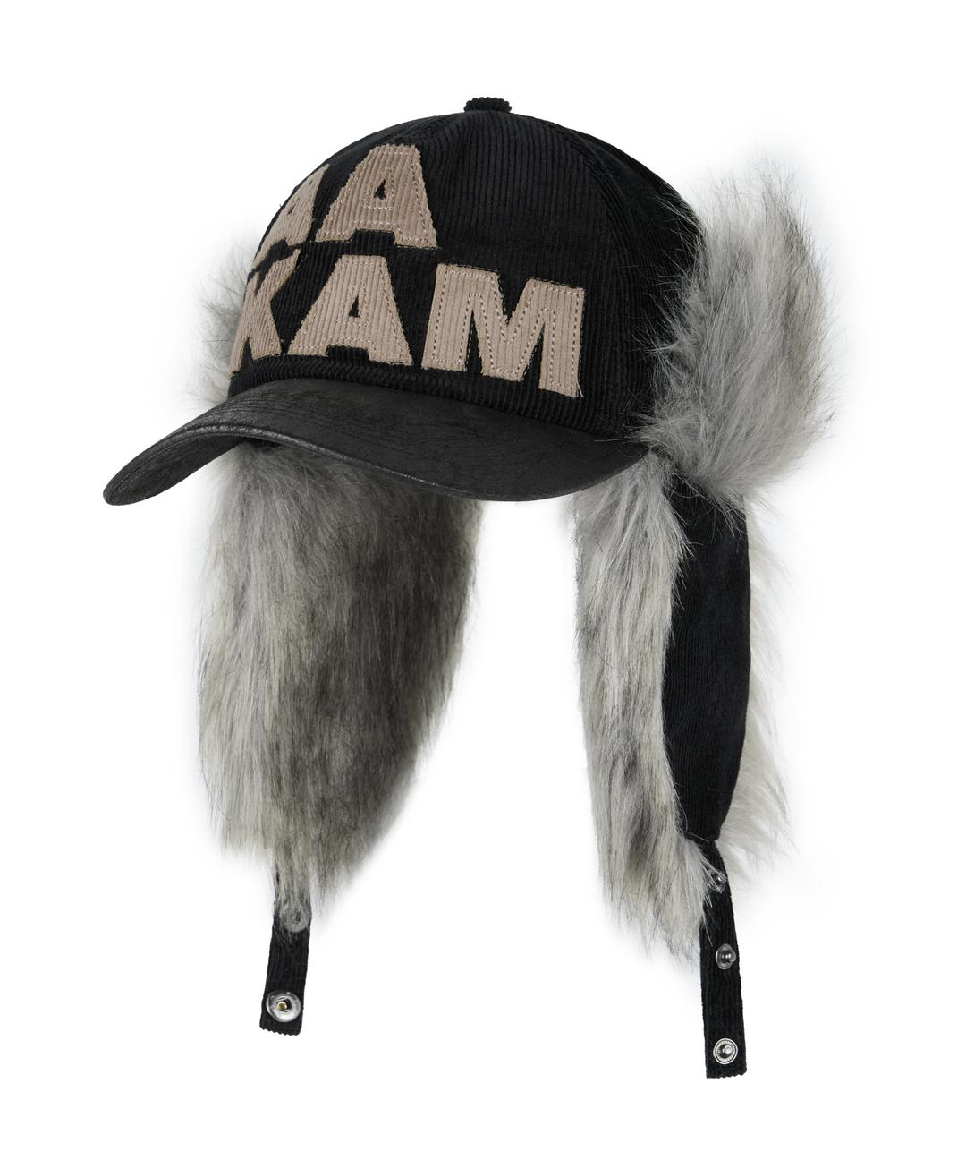 [12.27 예약배송] Leather Mixed Trapper Cap (Black)
