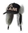 [12.27 예약배송] Leather Mixed Trapper Cap (Black)