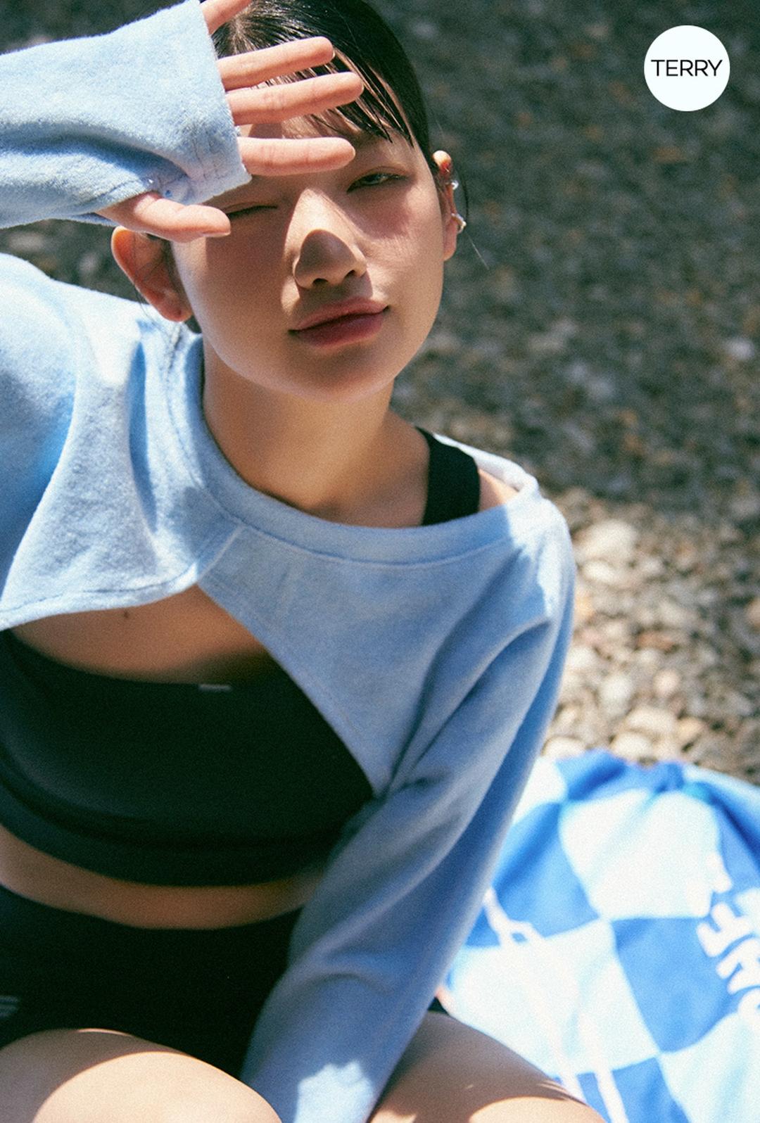 히든 테리 커버업 T [ 블루 ]