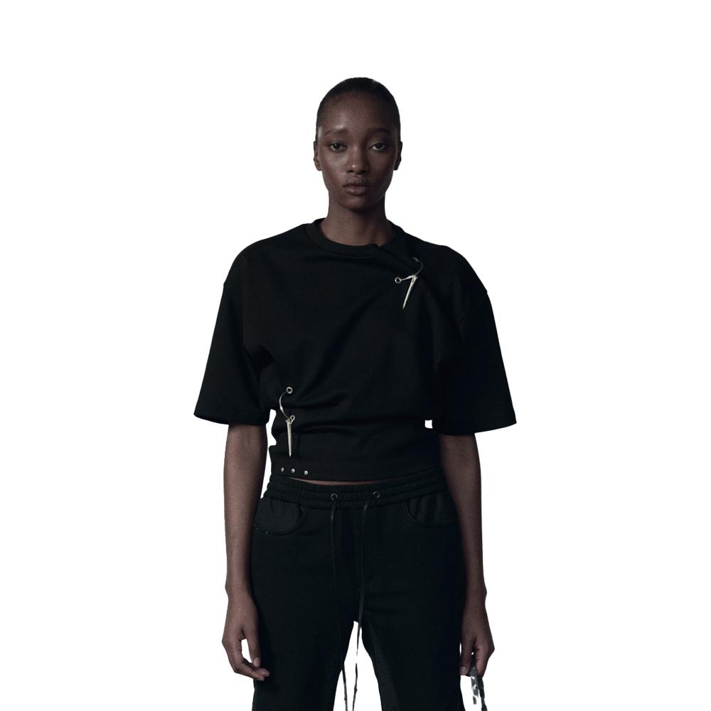 [CARNET ARCHIVE : 카르넷 아카이브] ADJUSTABLE NAILS ON SCULPTURE OVERSIZED TOP BLACK