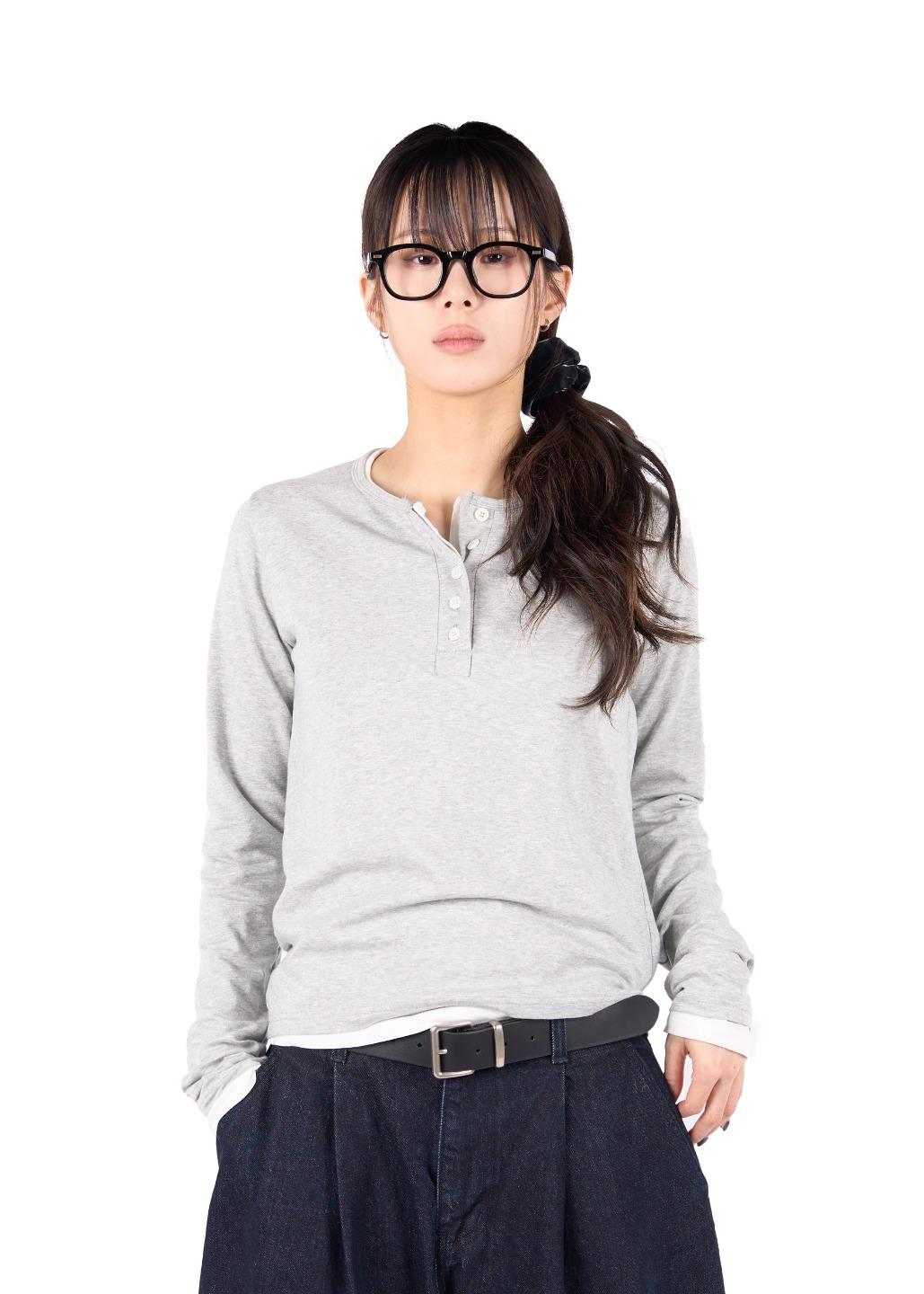 릿킴 BUTTON NECK LONG SLEEVE