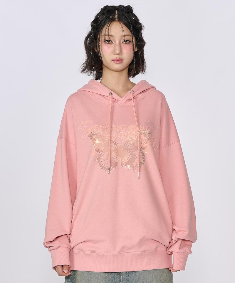 BUTTERFLY HOODY SWEAT T-SHIRT_PINK