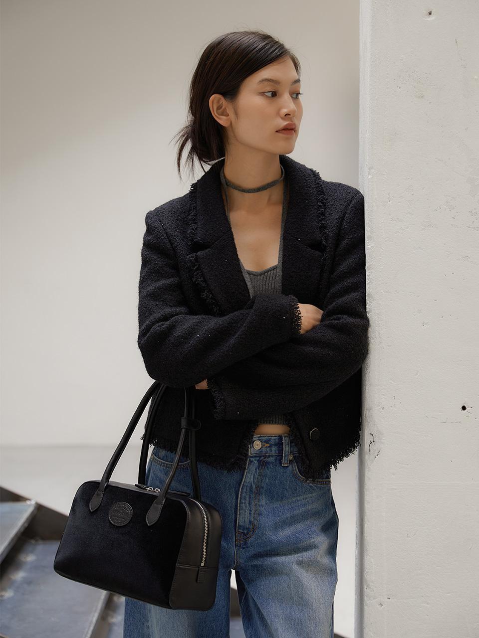 [특가~10.9][HAGO 단독판매] VELVET TOTE PETIT MARION BAG_BLACK