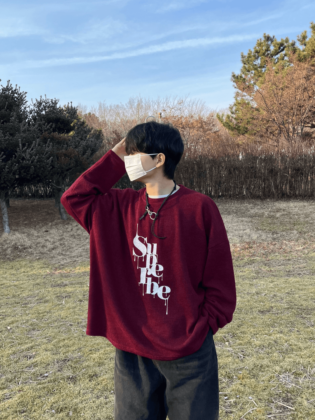 슈퍼비 오버 긴팔니트 4C