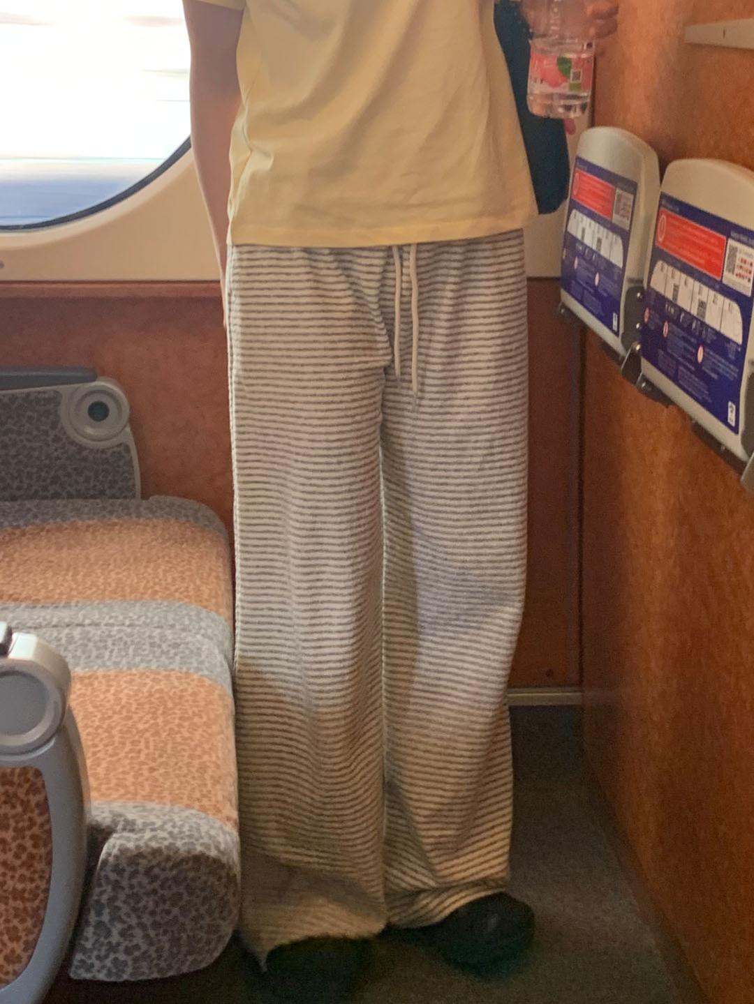 terry stripe pants (2color)