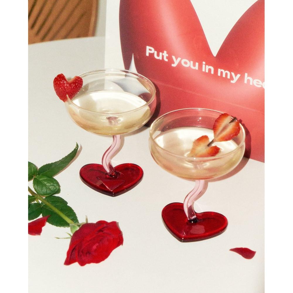 헤이유드 heart wine glass 하트 와인잔 하트모양 유리컵