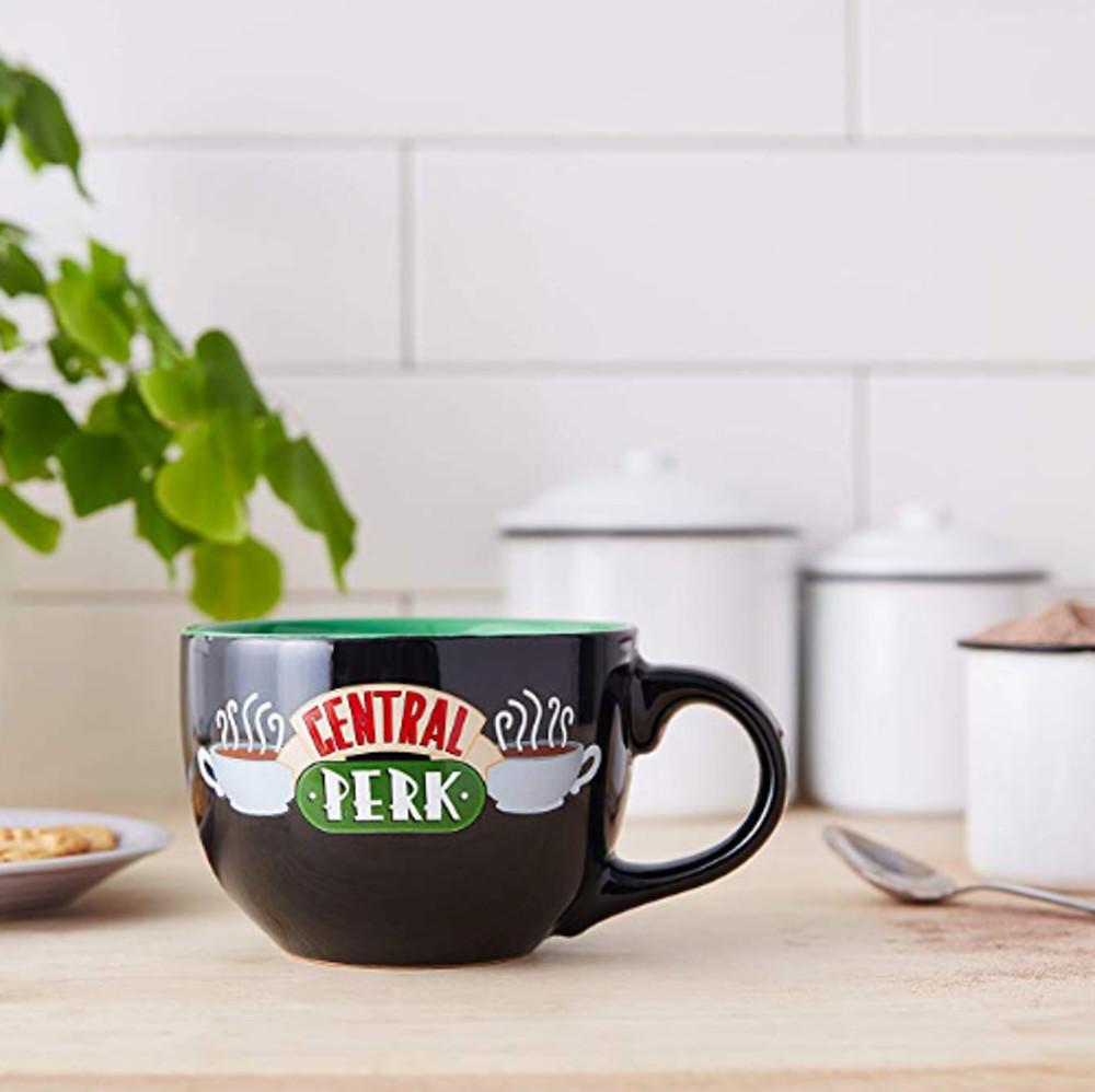 (오버사이즈) 미드 프렌즈 블랙 세라믹 머그컵 센트럴퍼크 로고 머그컵 24oz Friends Central Perk Logo Mug / 추억의미드 레트로 감성 수입 카페머그잔