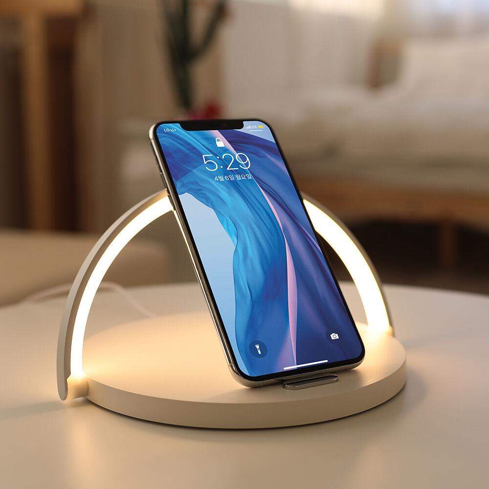 무아스 모던심플 고속 무선충전 LED 무드등 조명