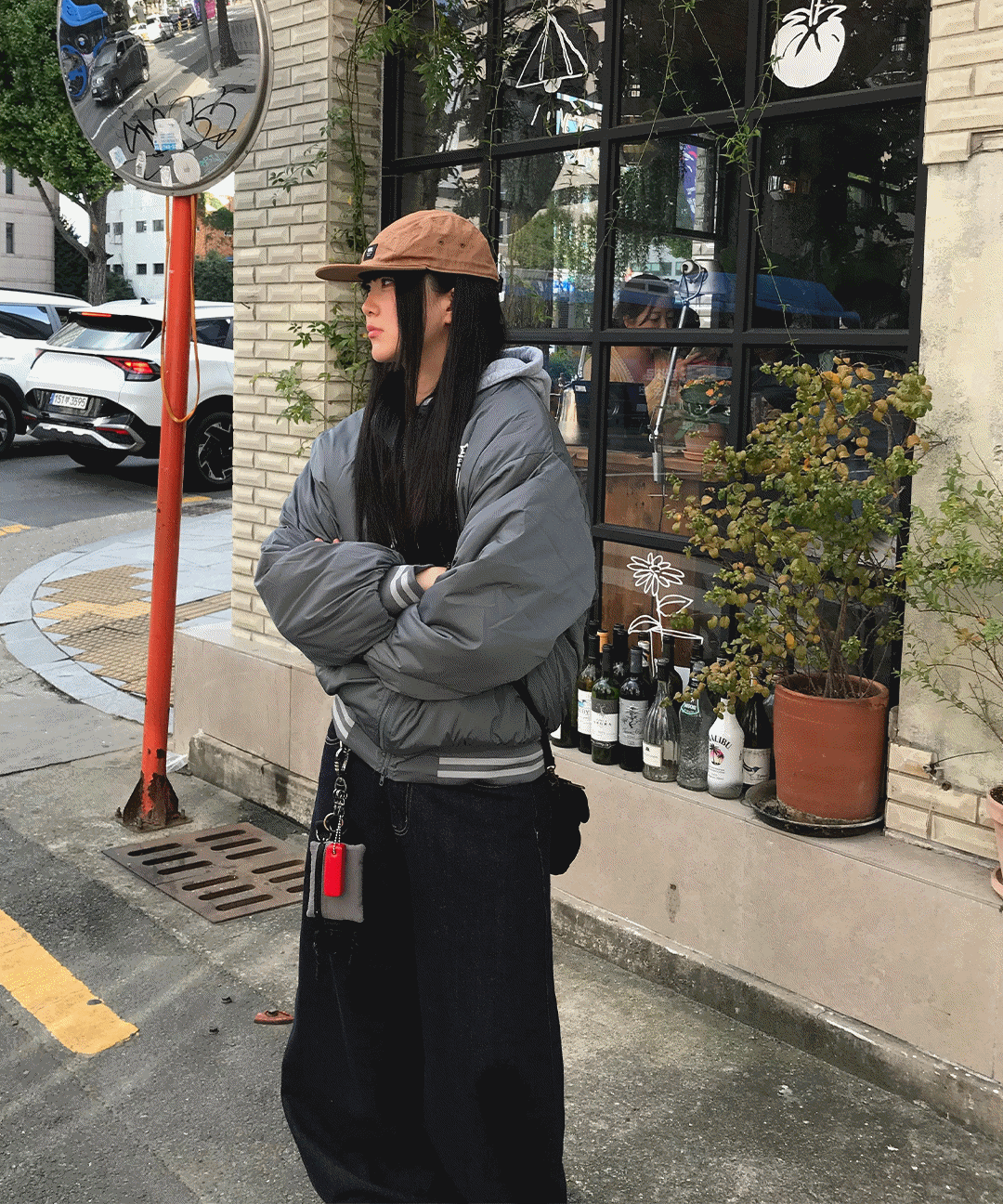 GR 챔피언 후드 배색 패딩 점퍼