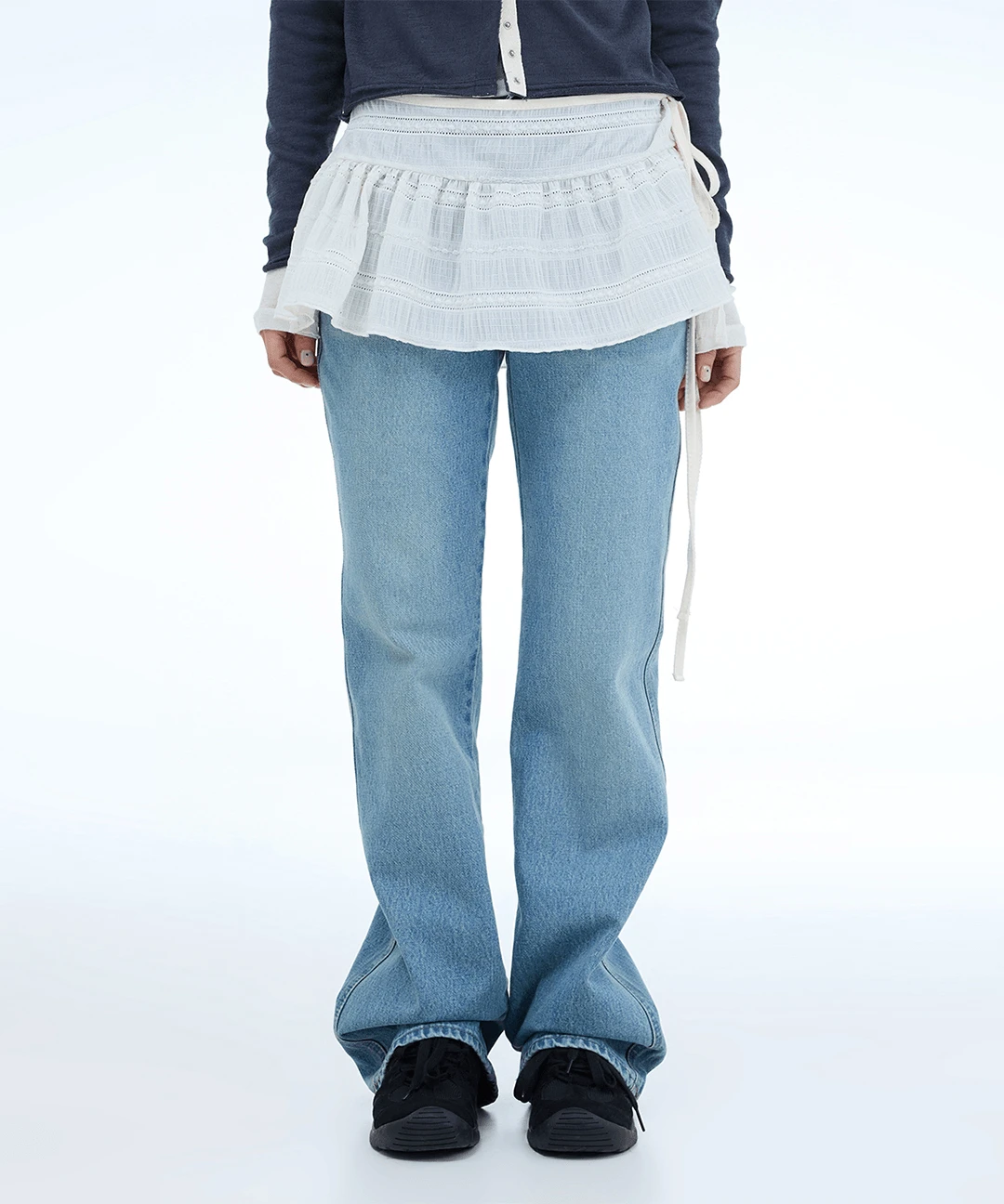 프론 레이어드 쇼트 스커트