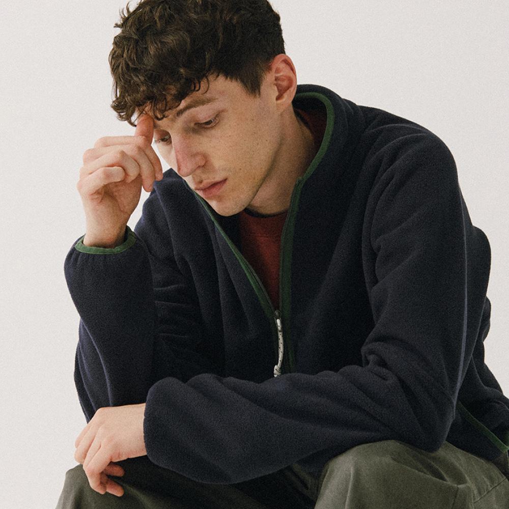 TF4-TS01 플리스 하프집업-네이비