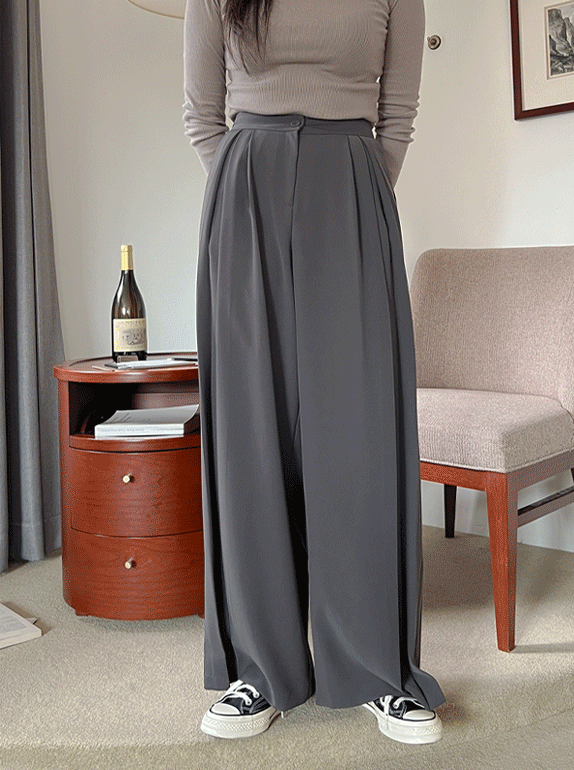 데이유 핀턱 와이드 슬랙스