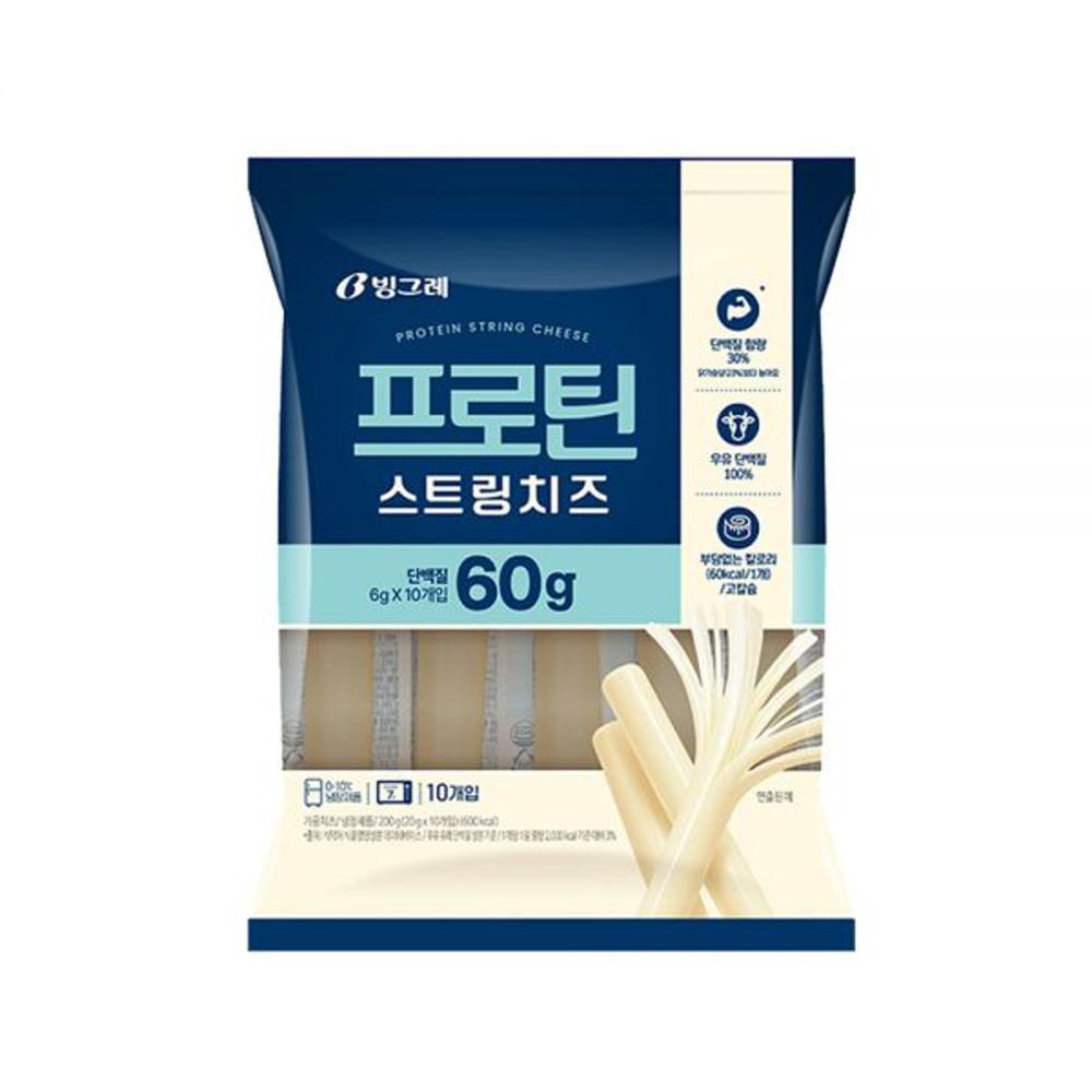 빙그레 프로틴 스트링치즈 20g X 10개입 / 다이어트 식단 간식151872 [원산지:상세페이지 참조]