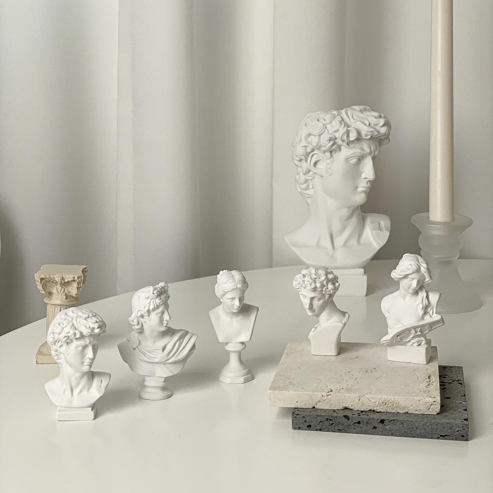 미니 석고상 조각상 5종 7cm 르네상스 촬영 소품 배경 인테리어 빈티지