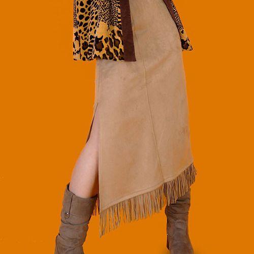 bohemian suede long skirt (2 color)