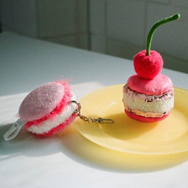 Softy Macaron Keyring (Cherry Blossom, Red Velvet, Lemon)