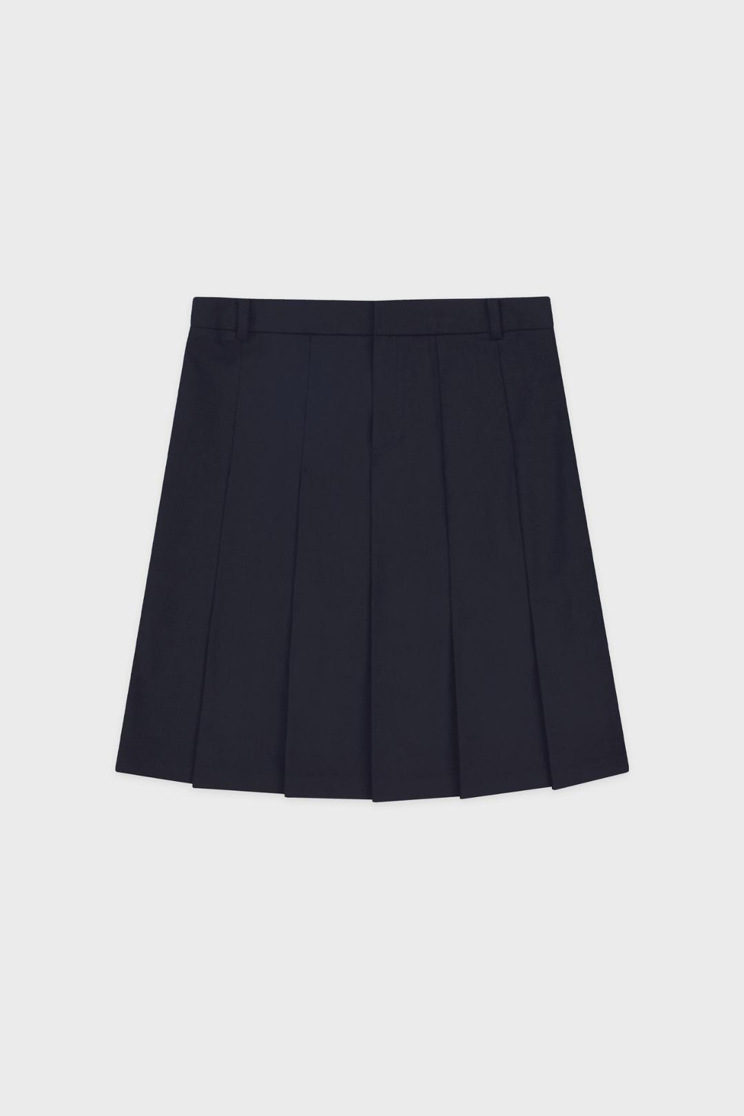 Sinoon Pleated Midi Skirt (Navy)
