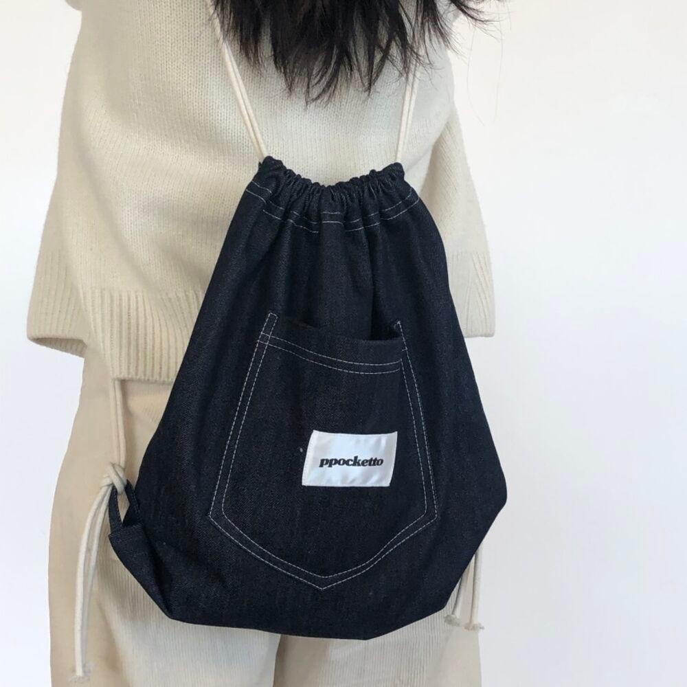 ppocketto denim string bag