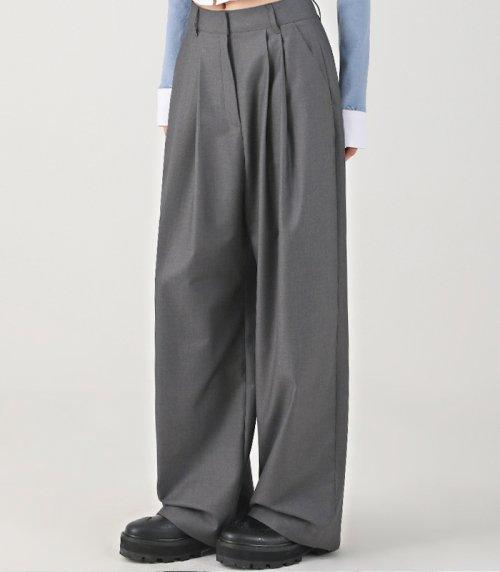 Two-Tuck Slacks 101 GREY