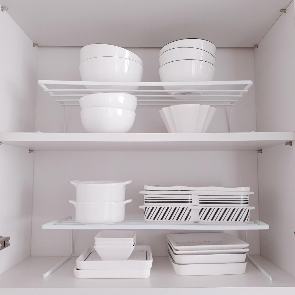 화이트 접시 와이어 거치대 그릇 정리대