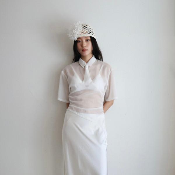 Half Sleeve Necktie Shirt - Air