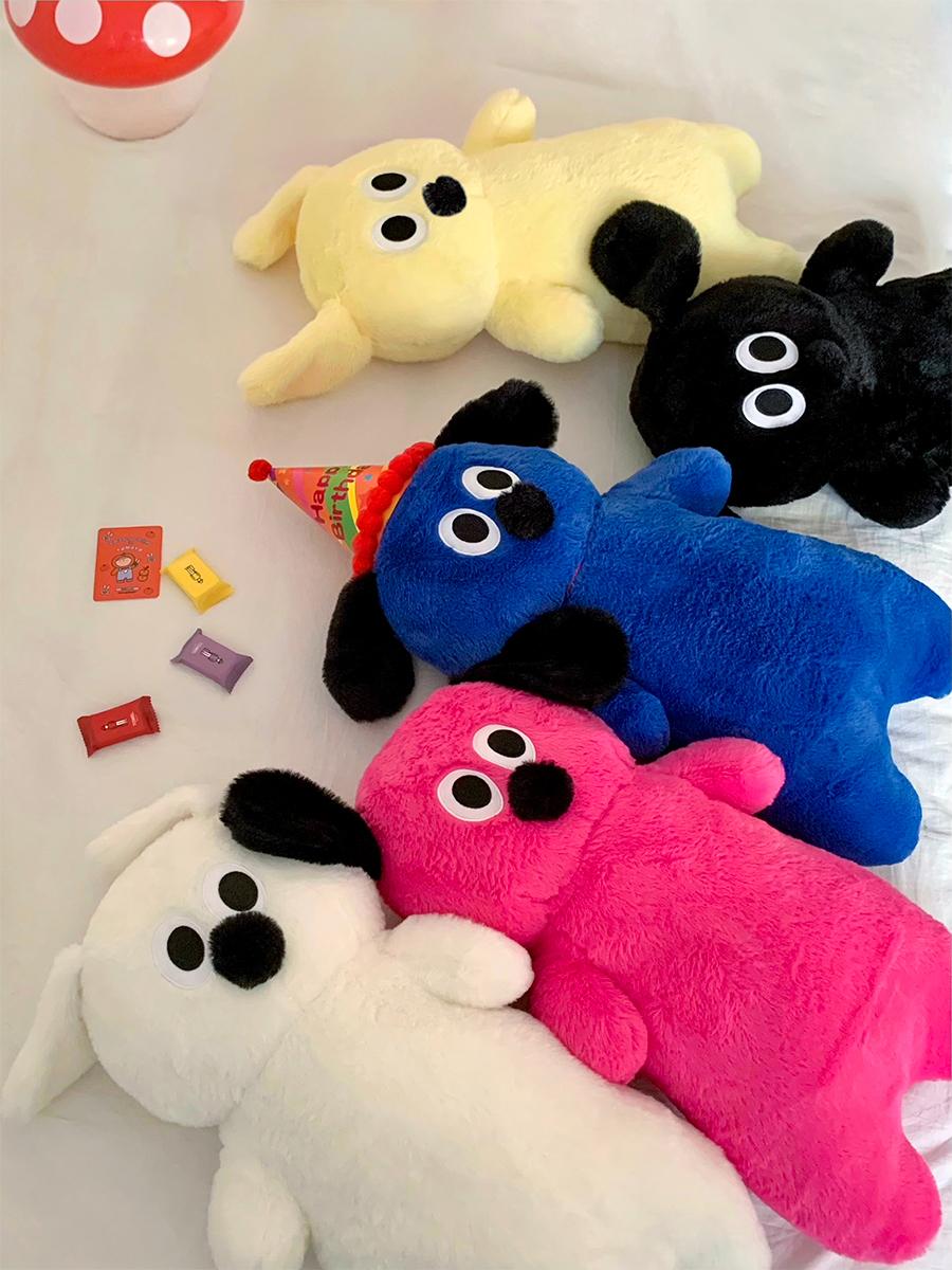 귀여운 머리띠 강아지 애착 바디 인형 쿠션  6color