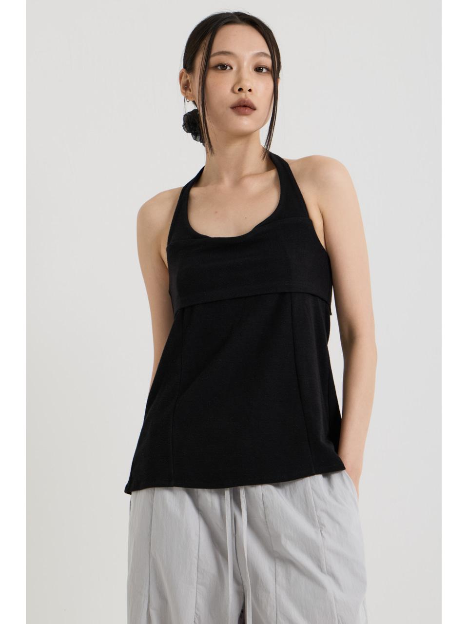 홀터넥 슬리브리스, 블랙