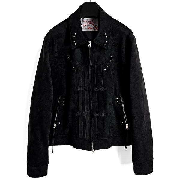 Valter western piercing suede jacket (black)