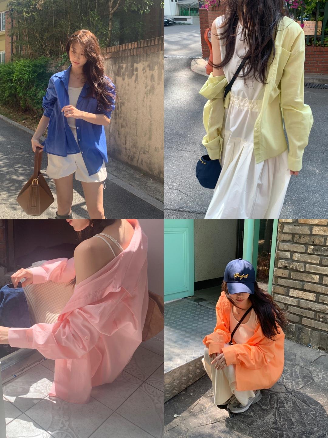 PREFRITT : Papaya summer gauze shirt [4color]