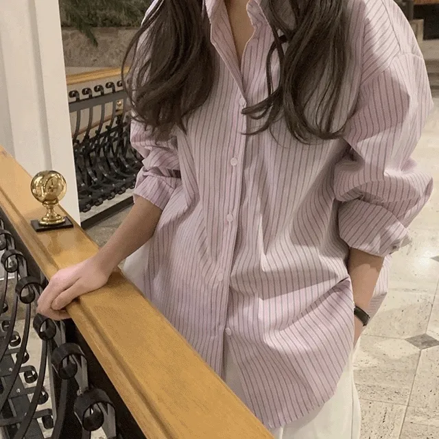 [브라운컬러추가🤎] 로하 스트라이프 셔츠