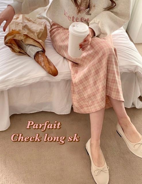 Parfait long check sk 💗🍨🥄