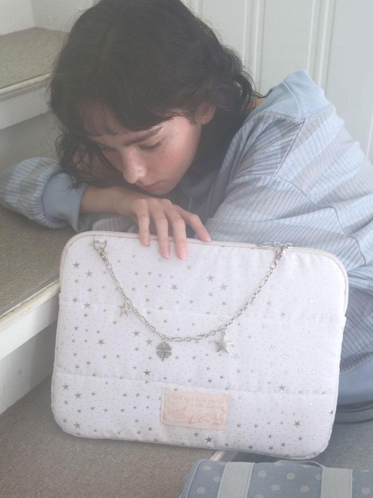 Star Chain Notebook pouch_white