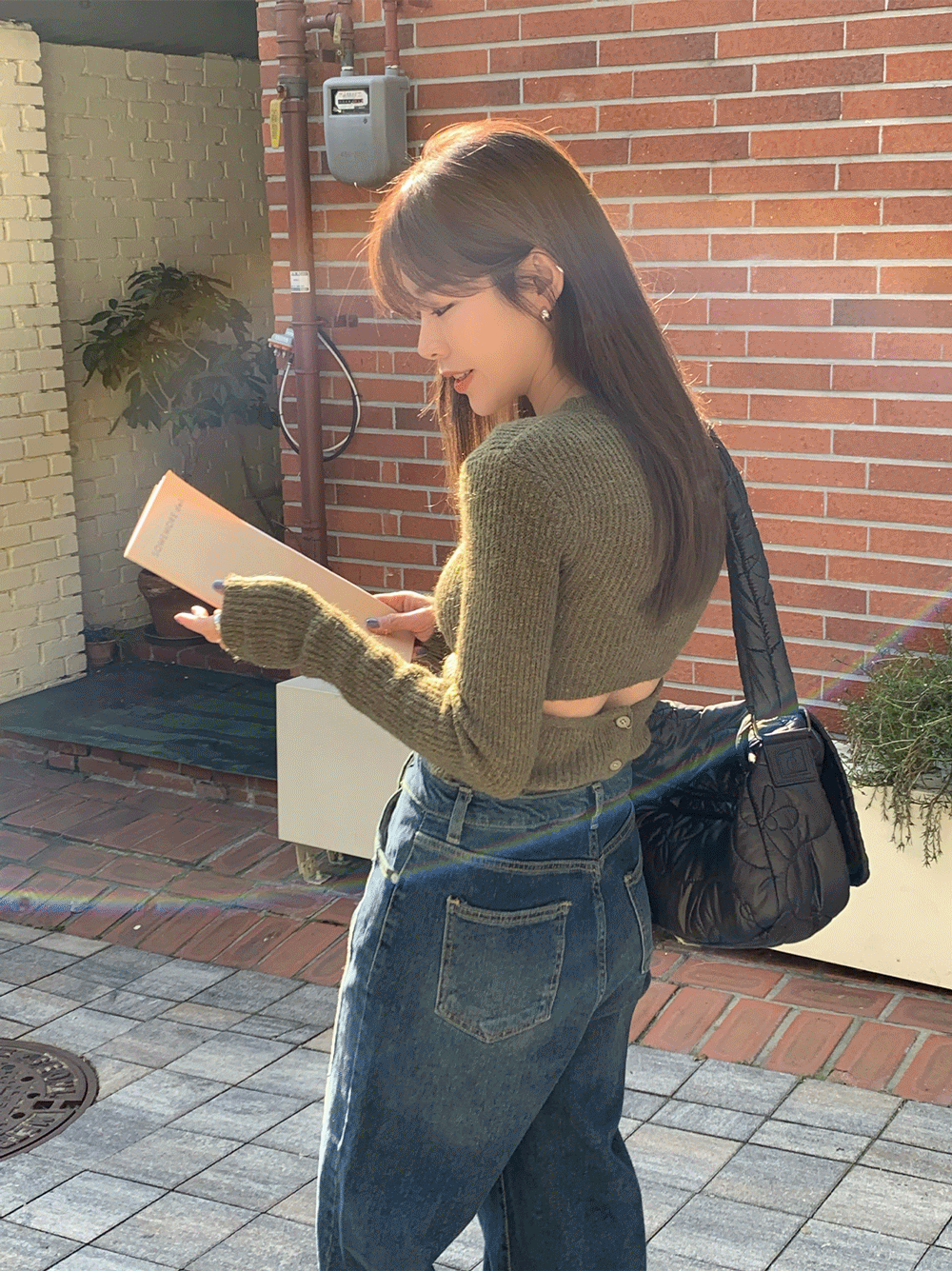 ♡연말룩 추천♡ 백포인트 앙고라 버튼 니트 (3color)