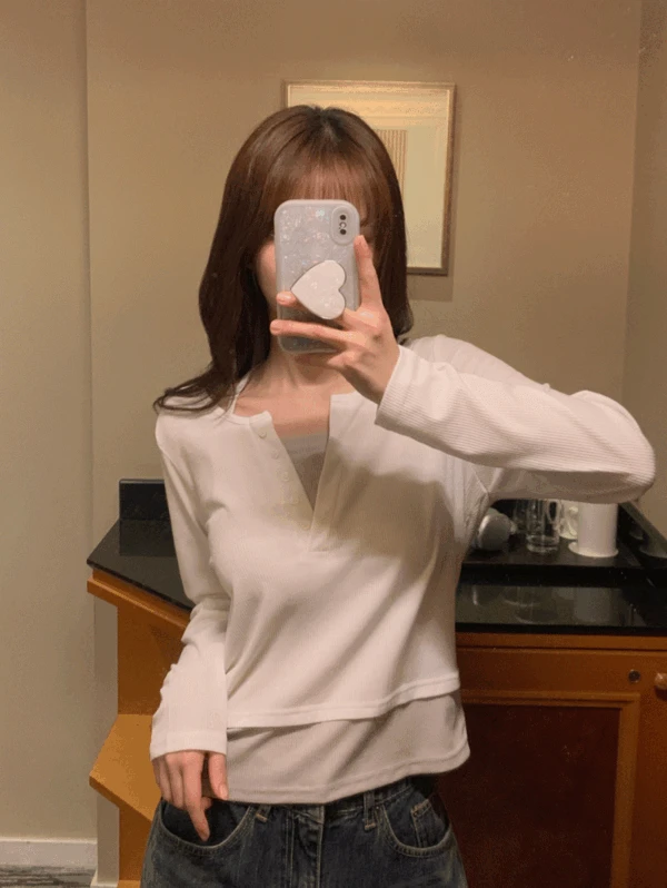 (봄신상🌸1&2사이즈) 데스나 홀터 레이어드 티