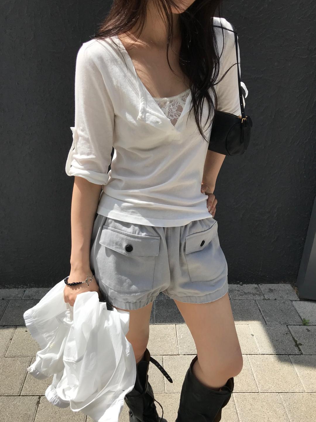 포타 롤로 버튼 하프 티셔츠_4 컬러ㅣ코튼 슬러브 슬라브 강연 롤업 버튼 헨리넥 유넥 여리 세미슬림 5부티 7부티 롤업티 이너티 레이어드 데일리 봄 여름 가을