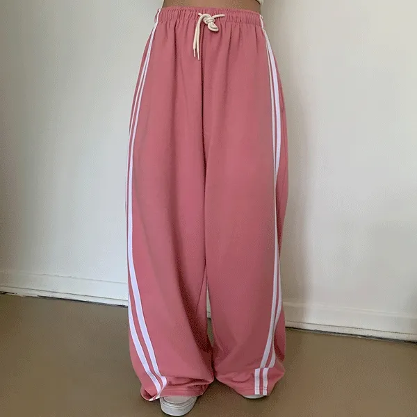 테이핑 사선 박시핏 와이드 트레이닝 팬츠 - pt (봄신상,남녀공용,루즈핏,오버핏,빅사이즈,77-88)
