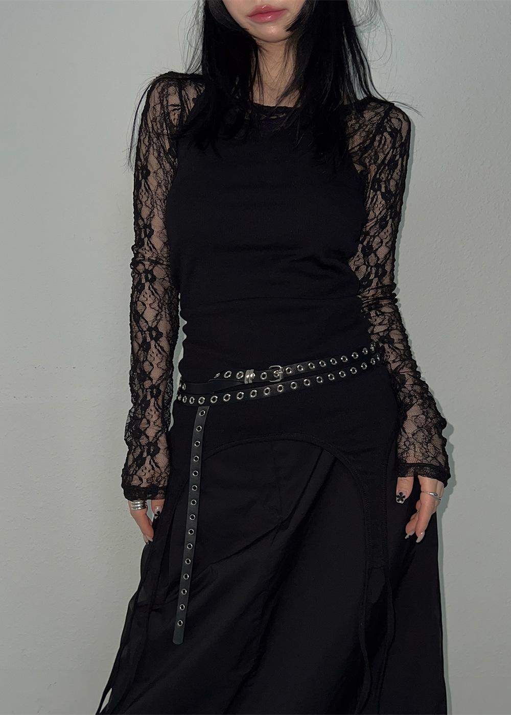 BAREN SEE-THROUGH FLOWER SLEEVE 3color / 바렌 시스루 플라워 슬리브