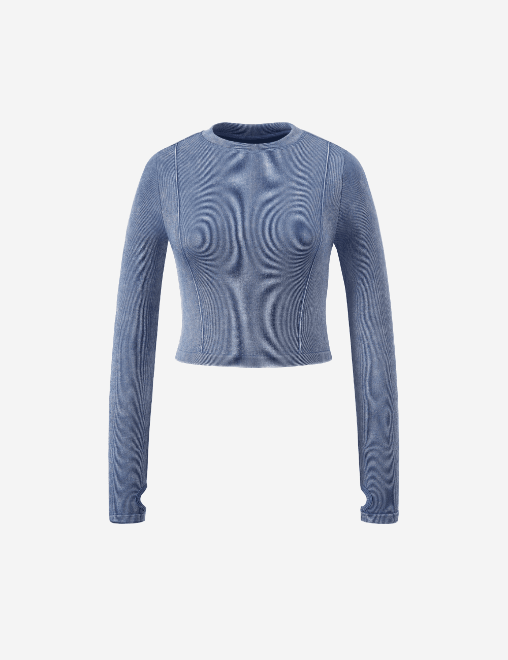 올텐션 탑 리브드 롱슬리브