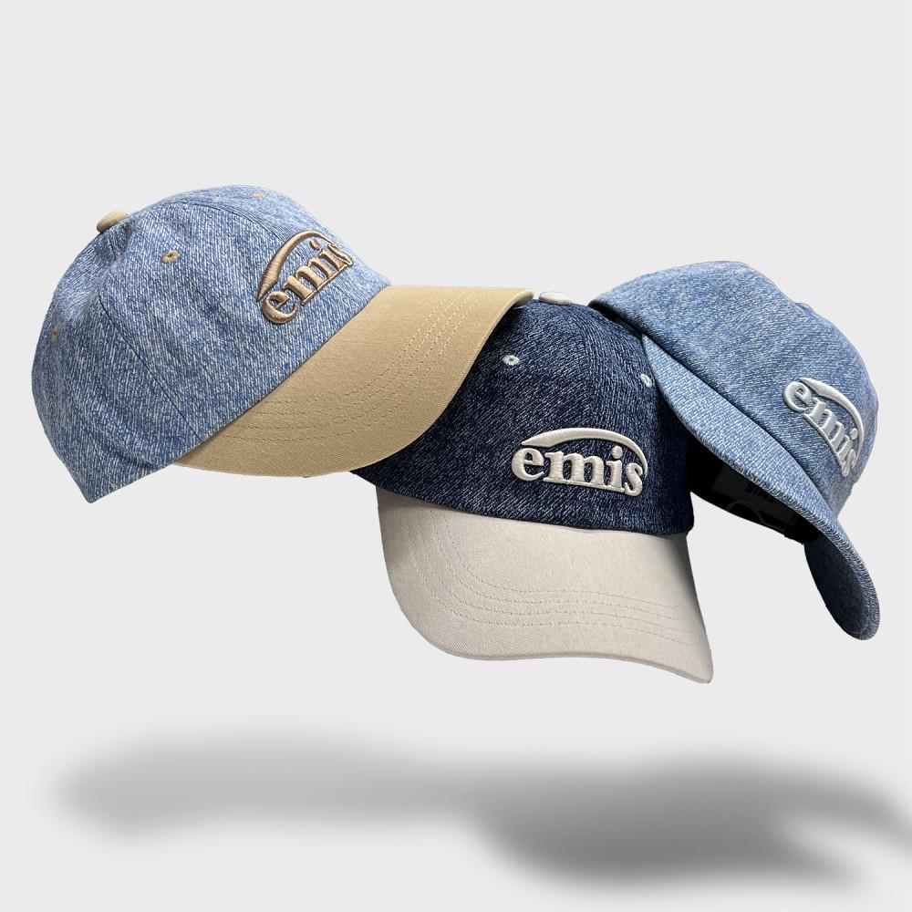 EMIS 이미스 23FW 뉴로고 데님 볼캡 모자(네이비/블랙/그린/베이지/그레이)
