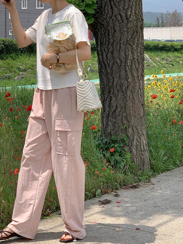 (5%할인)[leslo]자체제작 키작녀 콜드 여름 스트링 카고 바지 팬츠