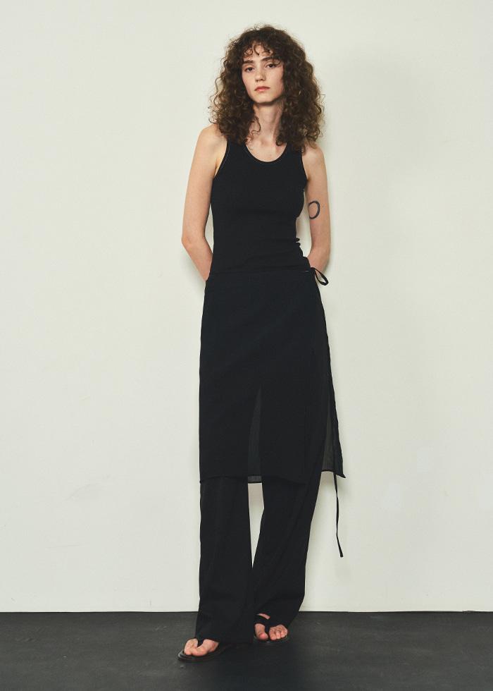 [5/16 예약발송]Everywhere Layerd Wrab Skirts_CTA915(Black)
