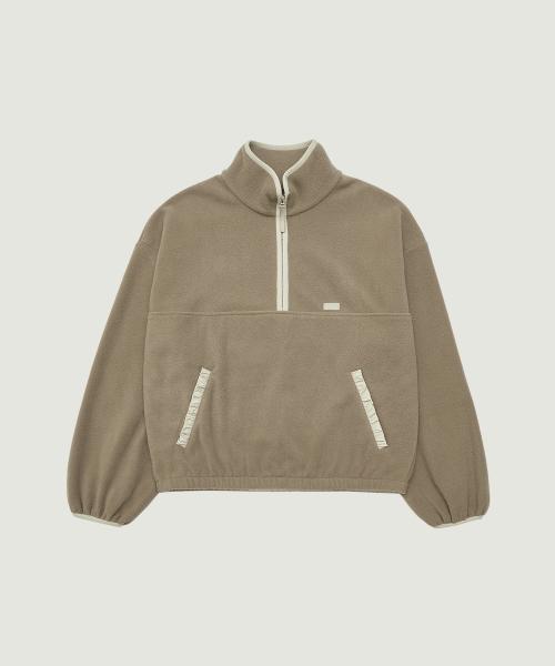 HAILEY FLEECE HALF ZIP-UP (BEIGE)