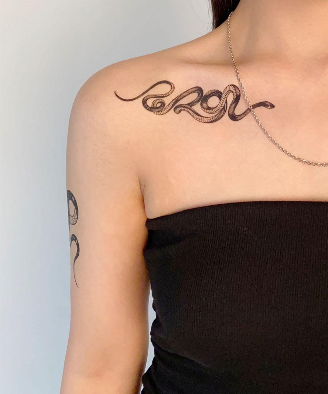 [당일출고] 뱀 타투 스티커 문신 판박이 대형 헤나 가짜 *만14세이상