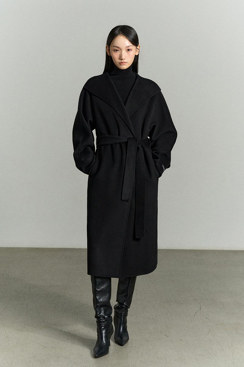 CASHMERE-WOOL BLEND BELTED COAT