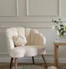 Boucle knotted soft ball cushion - White