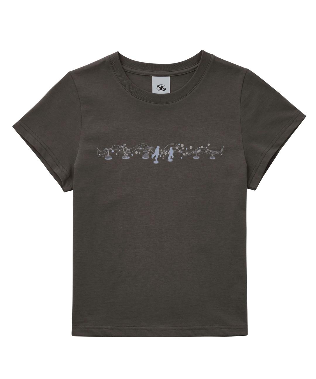 GREEN CIRCULAR T-SHIRT_0 [BROWN]