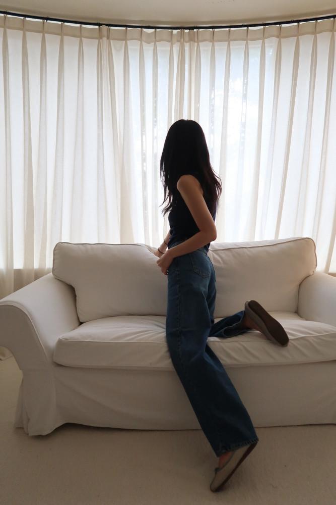 사계절 중청 진청 데님 긴바지 롱 일자핏 스탠다드 팬츠