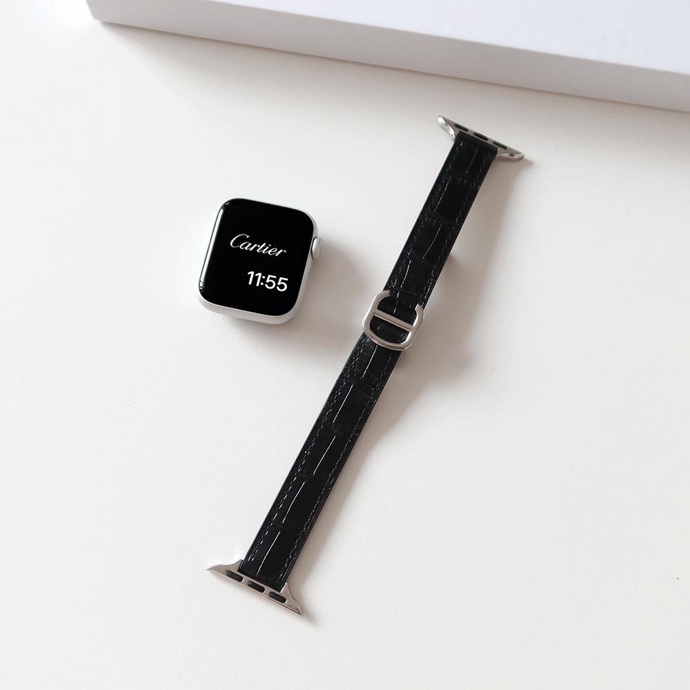 애플워치 디버클 크로커다일 악어 가죽 스트랩 밴드