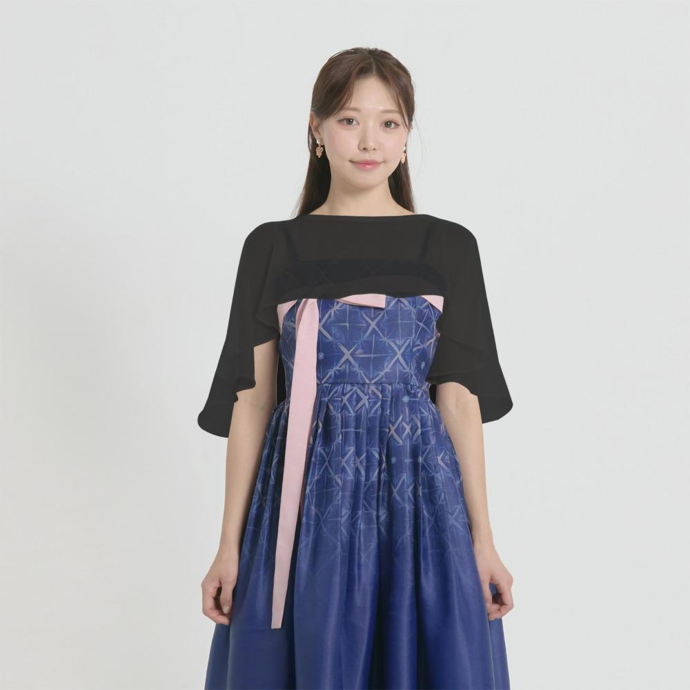 쉬폰 케이프 망토 [블랙]