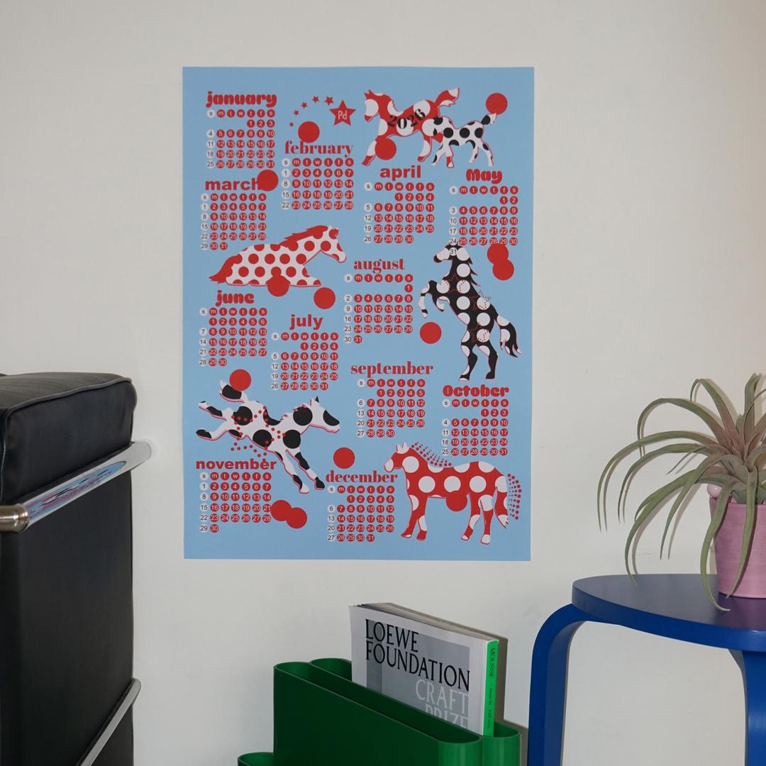 2026 calendar poster(canvas) blue/dot